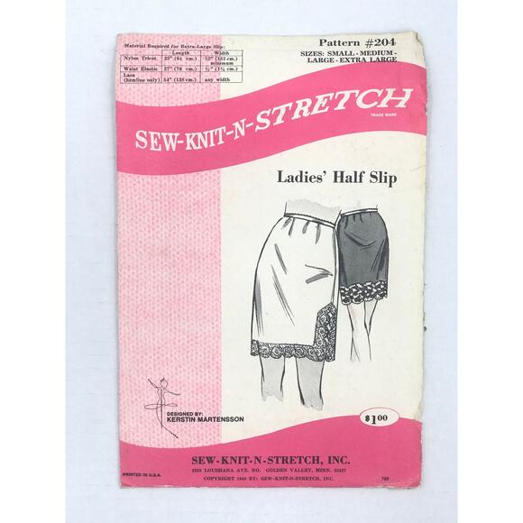 Vintage Pattern Sewing Crafts Hobby Sew-Knit-N-Stretch Pattern #204 - Picture 1 of 2